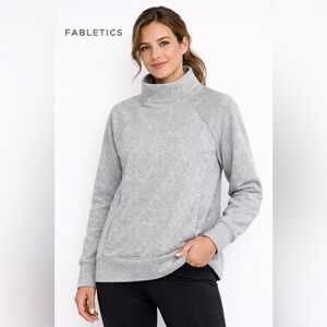 Fabletics Light Gray Zaylee Tunic Sweatshirt